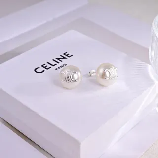 Celine Triomphe Pearl Stud Earrings