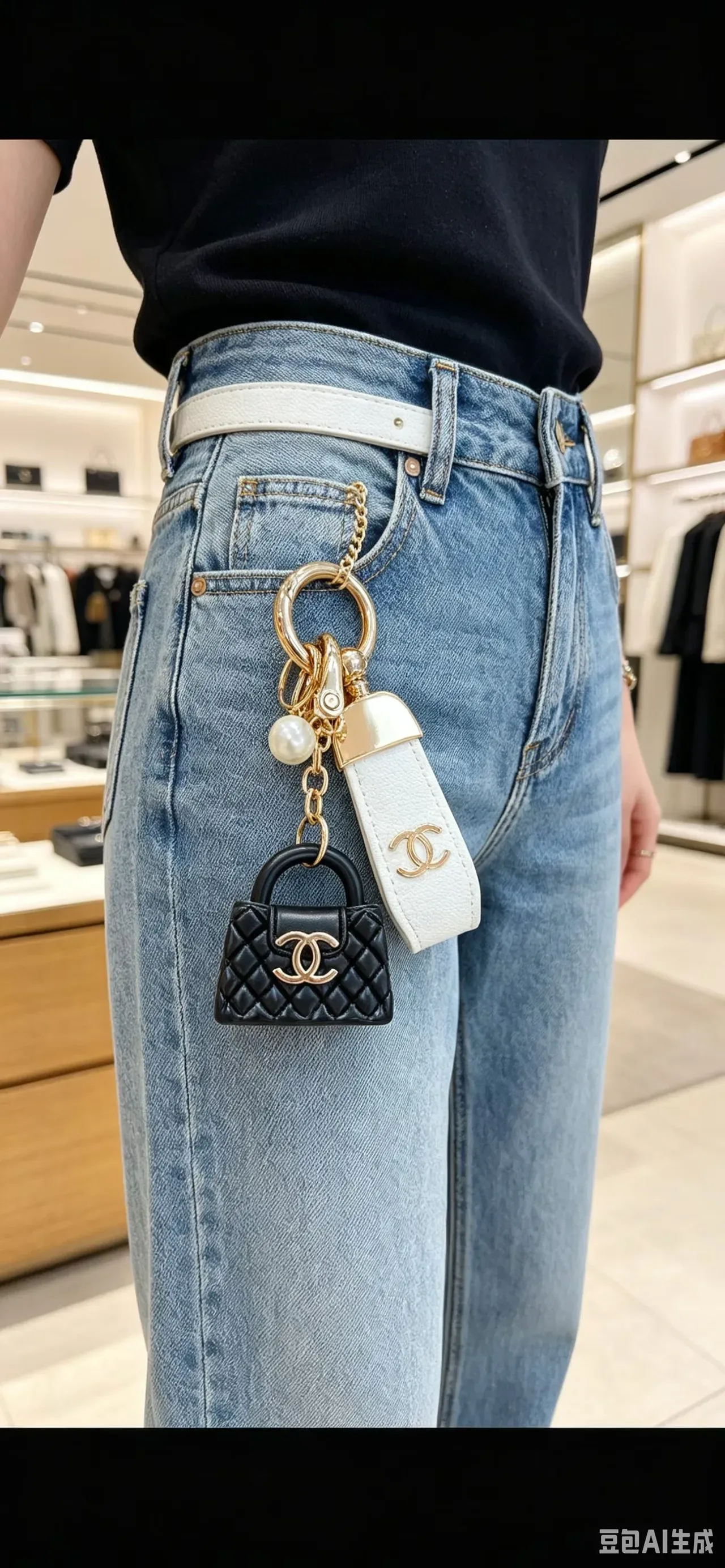 Chanel Black Gold Quilted Miniature Handbag 4