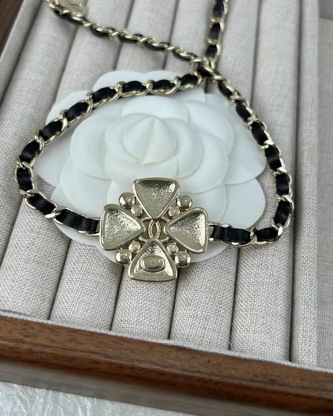 Chanel Camellia Crystal-Embellished Chain Necklace 2