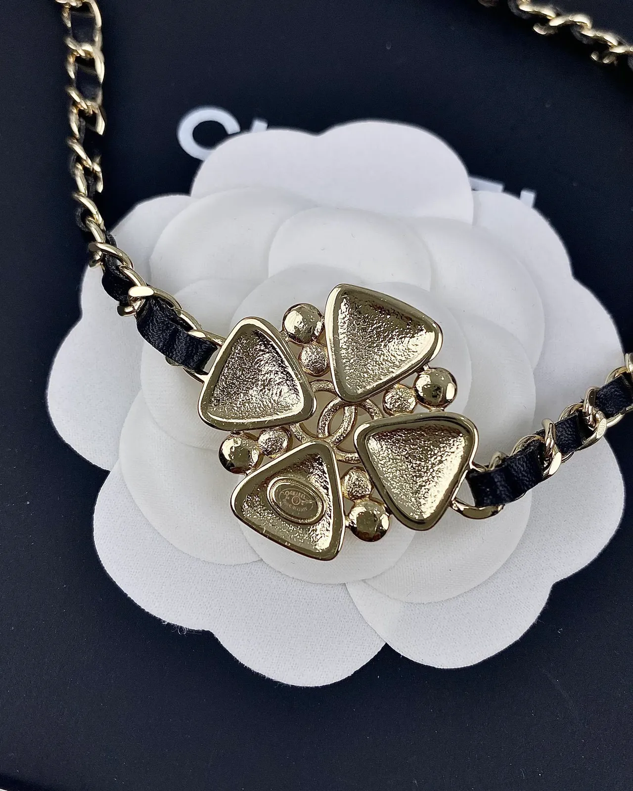 Chanel Camellia Crystal-Embellished Chain Necklace 6