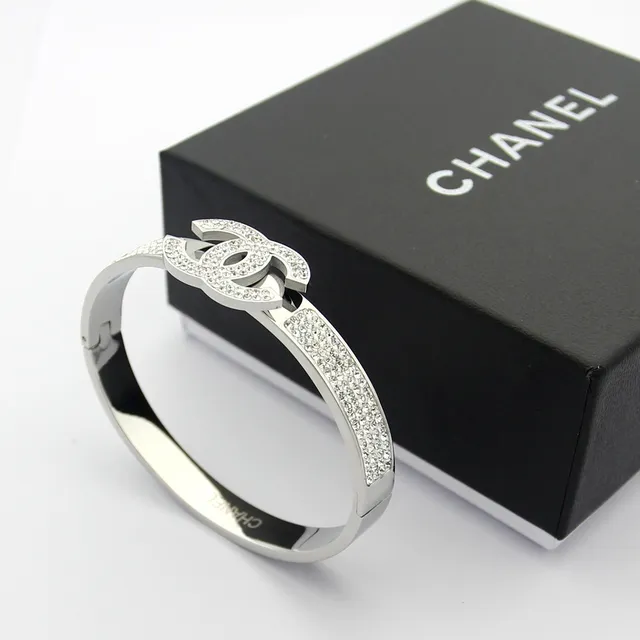 Chanel CC Bracelet Pavé Crystal Hinged Bangle Bracelets 2
