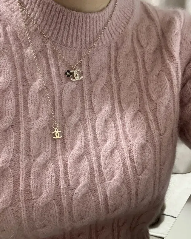 Chanel CC Camellia Collier pendentif ton doré collier en couches 9