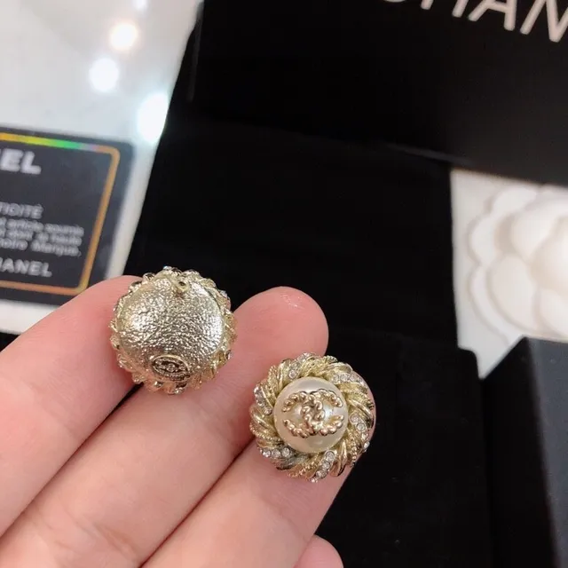 Chanel Pearl and CC Logo Stud Earrings 7
