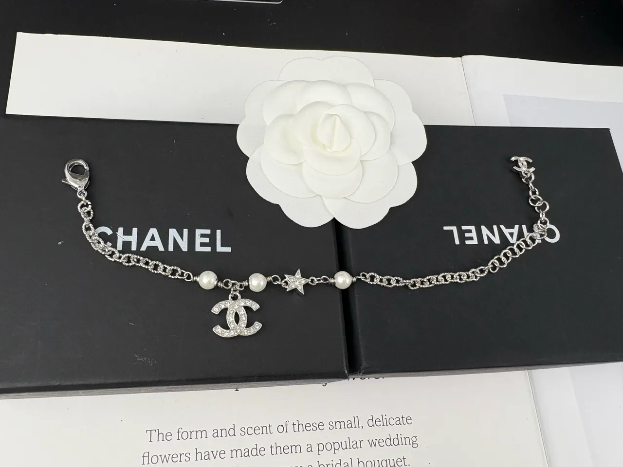 Chanel Pearl and Crystal CC Charm Bracelet 2