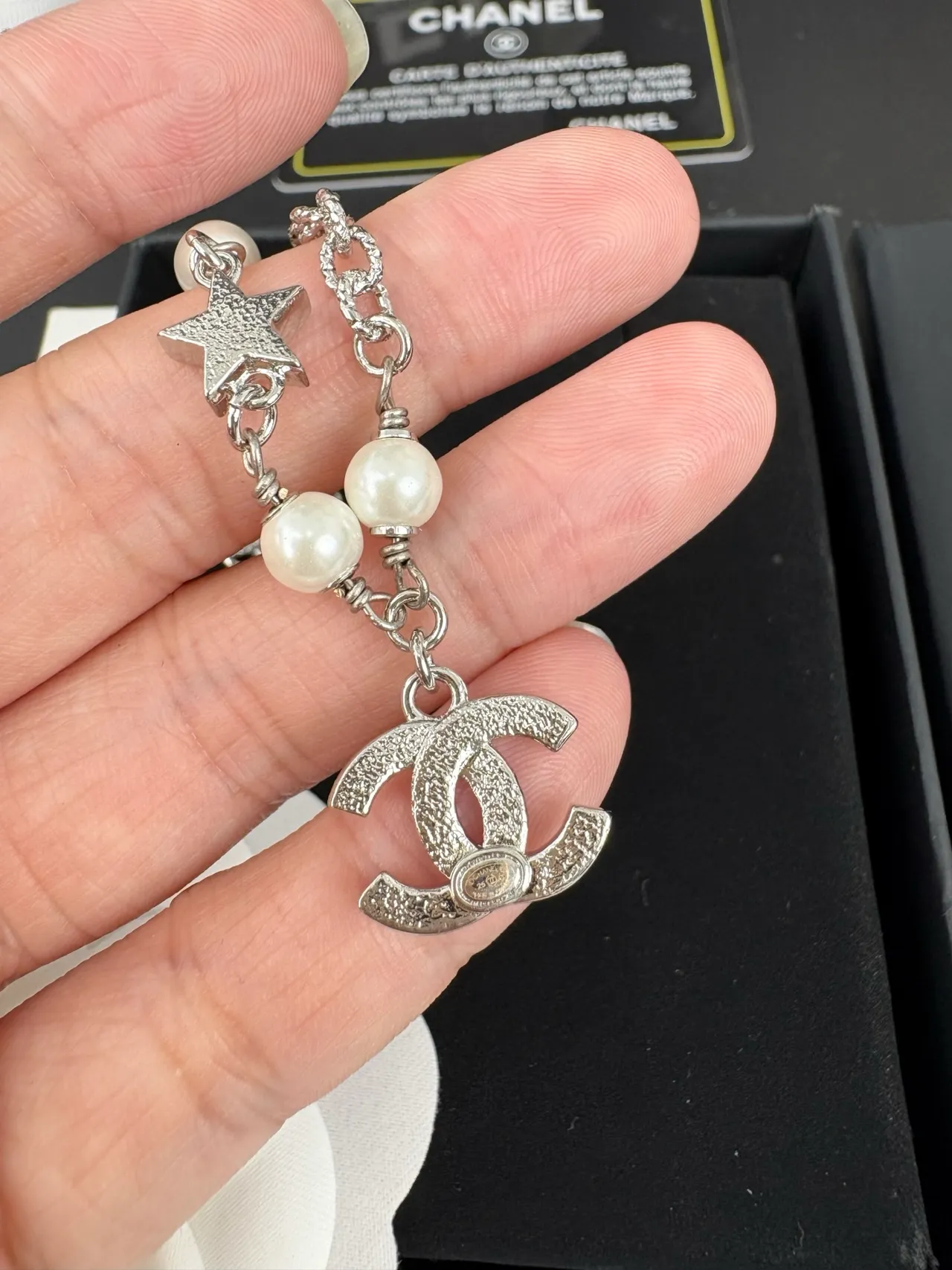 Chanel Pearl and Crystal CC Charm Bracelet 3