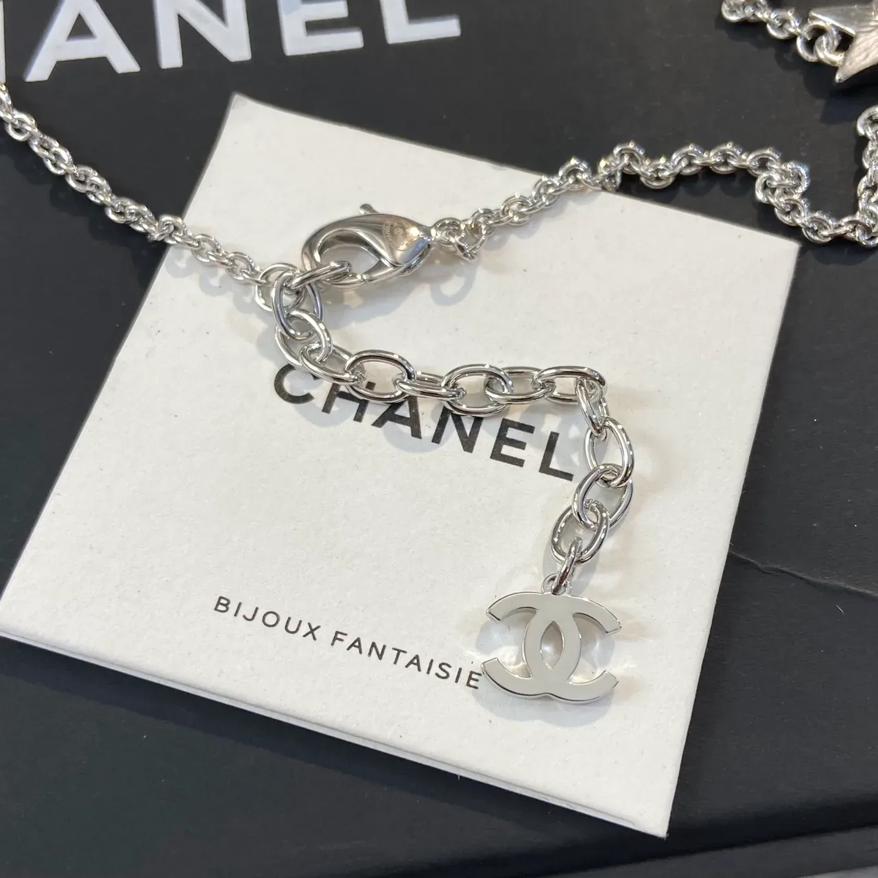 Chanel Star Charm Silver Chain Necklace 3