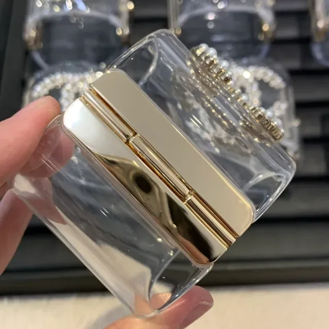 Chanel Bracelet Transparente Or Acrylique Perlé 5