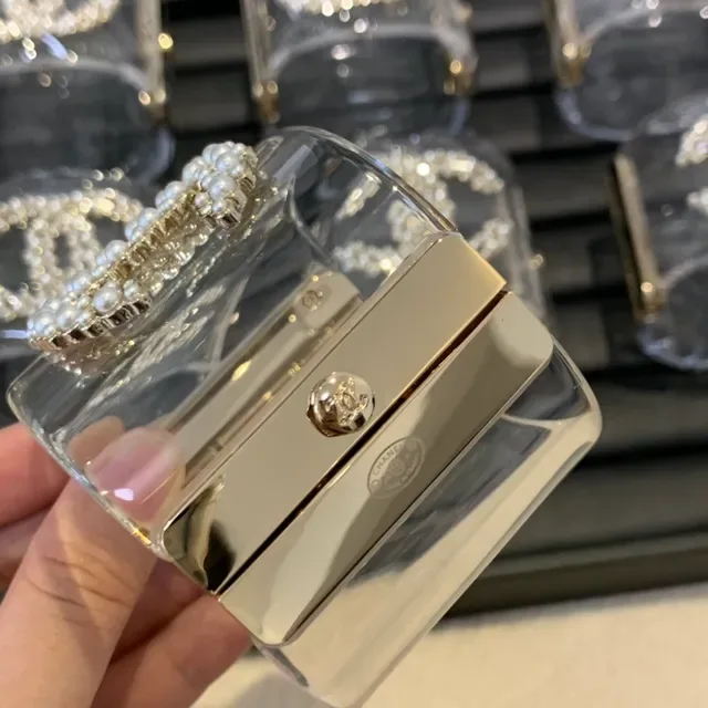 Chanel Bracelet Transparente Or Acrylique Perlé 6