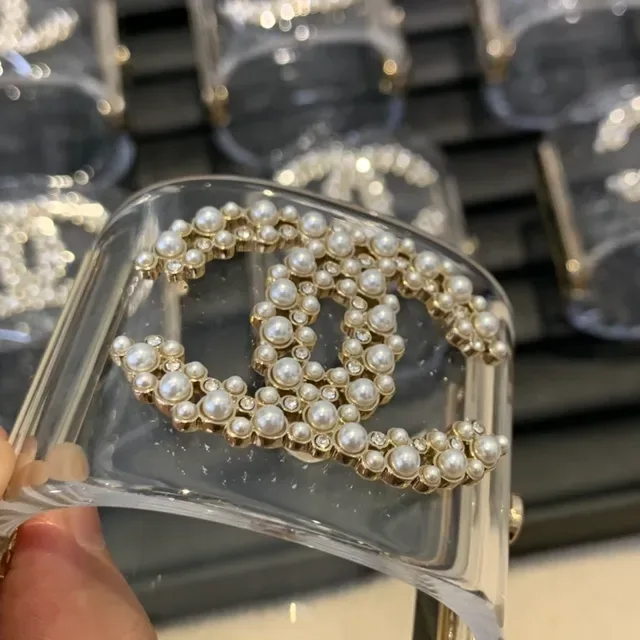 Chanel Bracelet Transparente Or Acrylique Perlé 7
