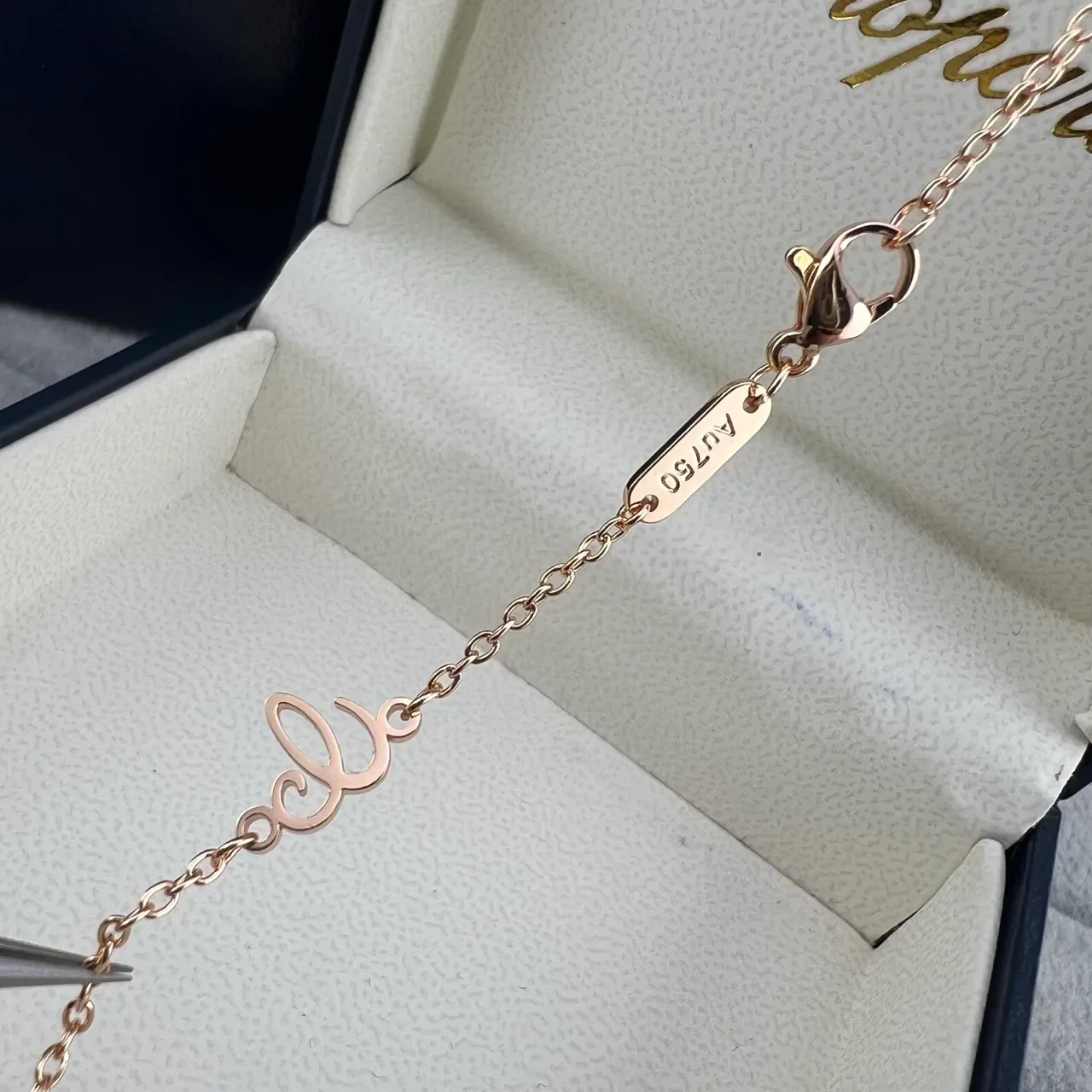 Chopard Collier Pendentif Barril Géométrique en Or et Argent avec Pierres Pavé-Set 2