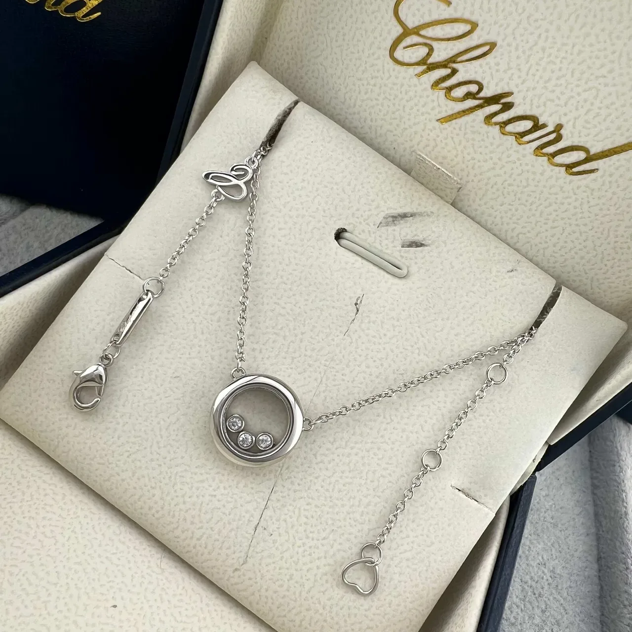 Chopard Happy Diamonds Floating Diamond Double-Ring Pendant Necklaces 5