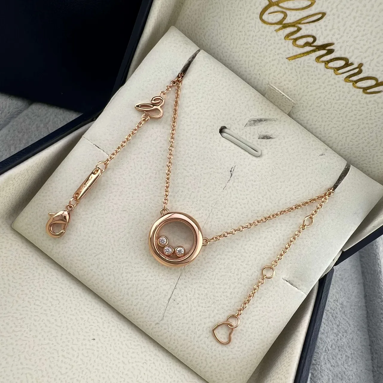 Chopard Happy Diamonds Floating Diamond Double-Ring Pendant Necklaces 6