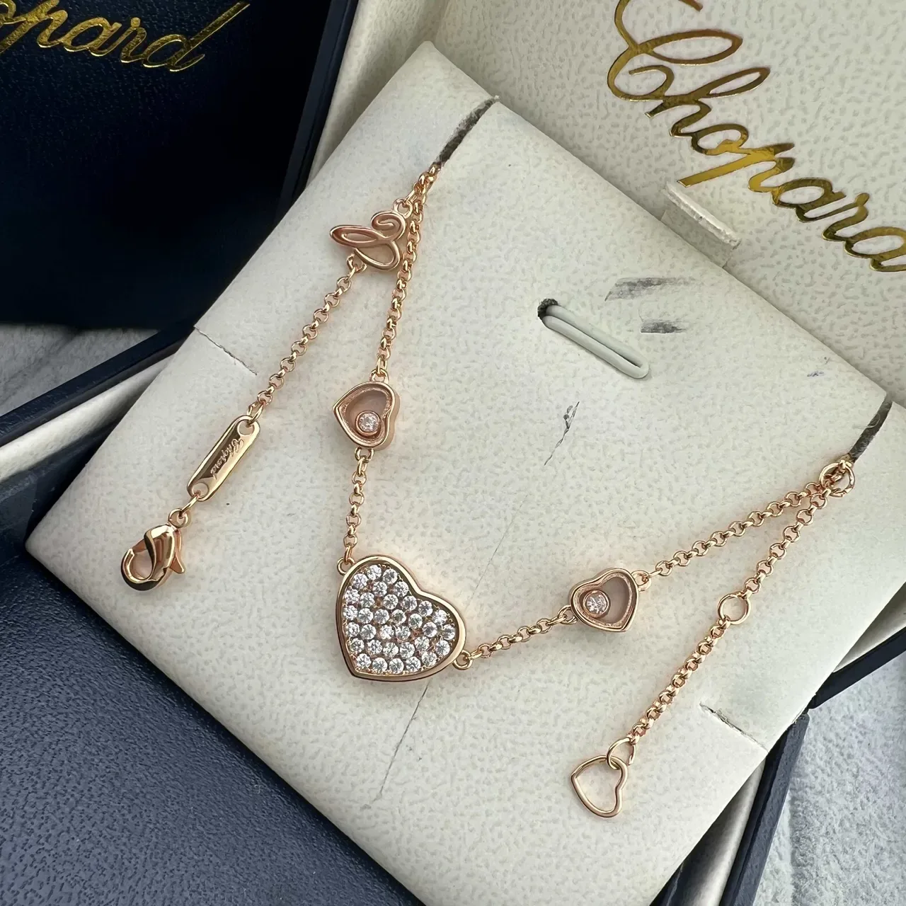 Chopard Happy Hearts Multi-Heart Pavé and Single-Diamond Necklace 5