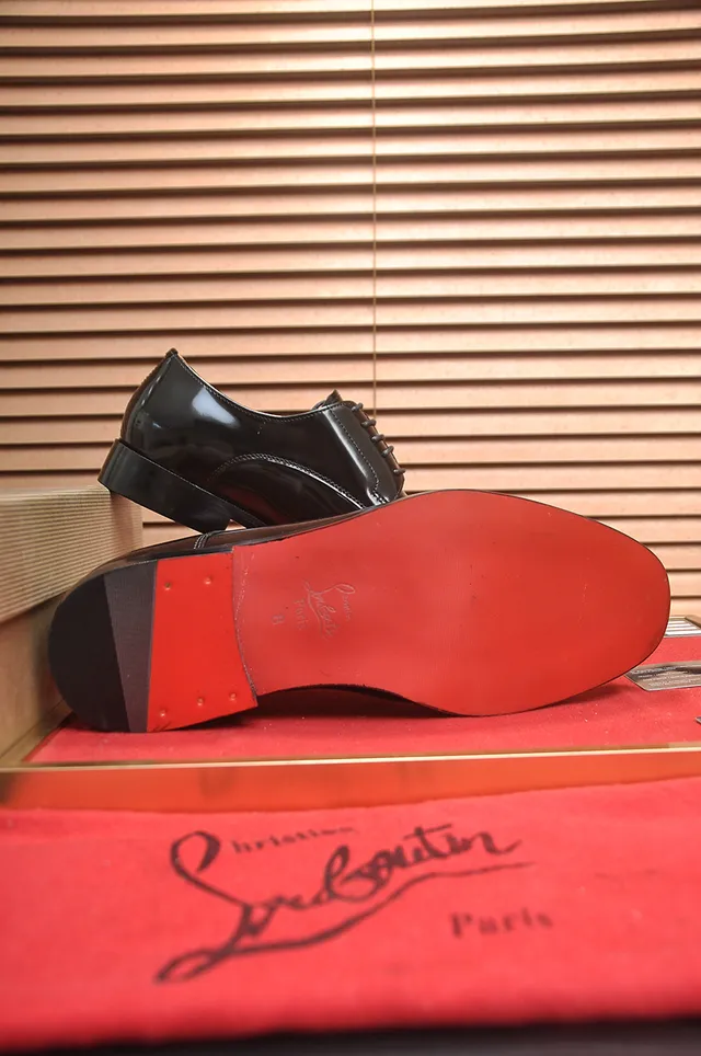 Christian Louboutin Chaussures Oxford Cap-Toe Noir Brillant 3