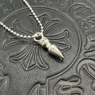 Chrome Hearts Bullet Pendant Silver Necklace