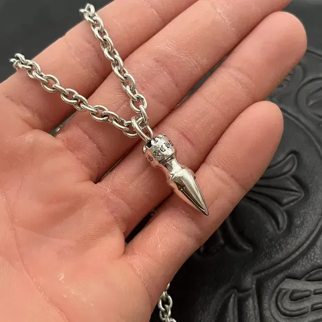 Chrome Hearts Bullet Pendant Silver Necklace 6