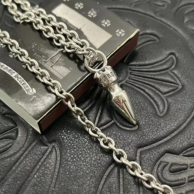 Chrome Hearts Bullet Pendant Silver Necklace 8