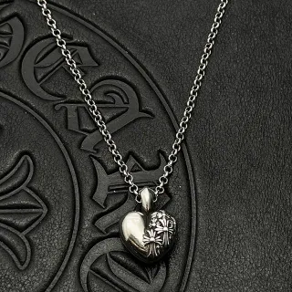 Chrome Hearts ক্রুশ ফুল হার্ট পেন্ডেন্ট নেকলেস