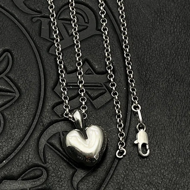 Chrome Hearts Croix Fleur Cœur Pendentif Collier 7