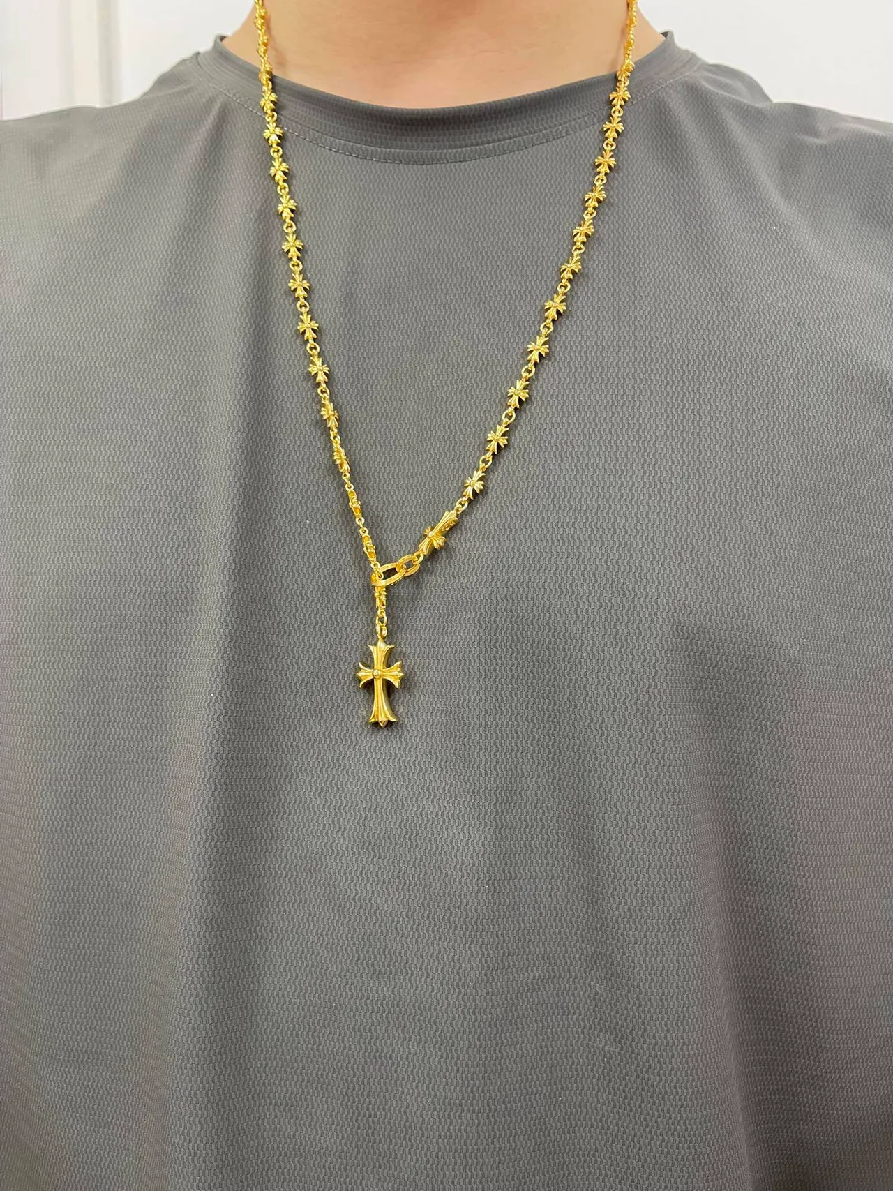 Chrome Hearts Collier à mailles croisées Chaîne en or Collier métallique 2