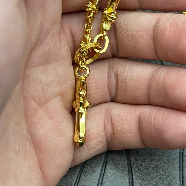 Chrome Hearts Collier à mailles croisées Chaîne en or Collier métallique 4