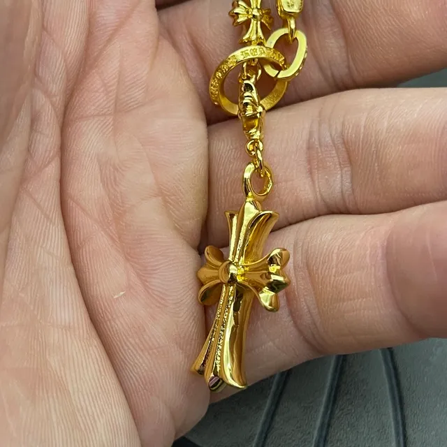 Chrome Hearts Collier à mailles croisées Chaîne en or Collier métallique 6