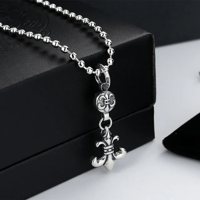 Chrome Hearts Fleur de Lis Sterling Silver Pendant Necklaces 2