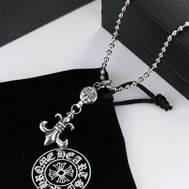 Chrome Hearts Fleur de Lis Sterling Silver Pendant Necklaces 4