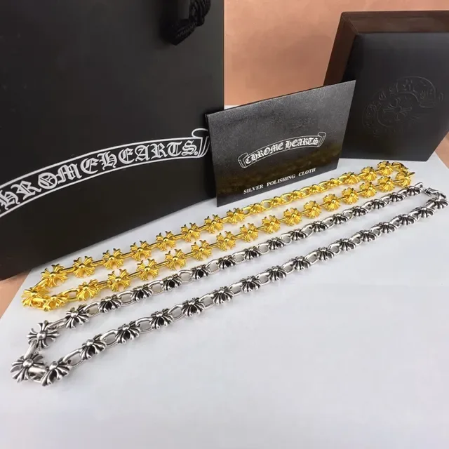 Chrome Hearts Floral-Link Bracelete Prateado 4
