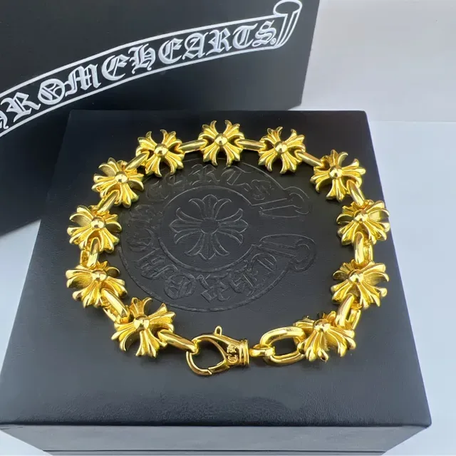 Chrome Hearts Floral-Link Bracelete Prateado 8