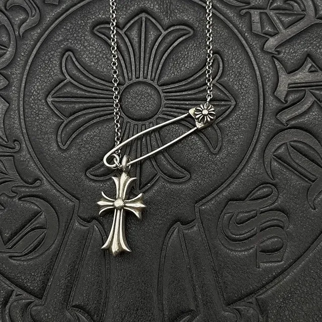 Chrome Hearts Safety Pin Cross Necklace 3