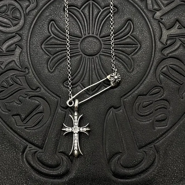Chrome Hearts Safety Pin Cross Necklace 8