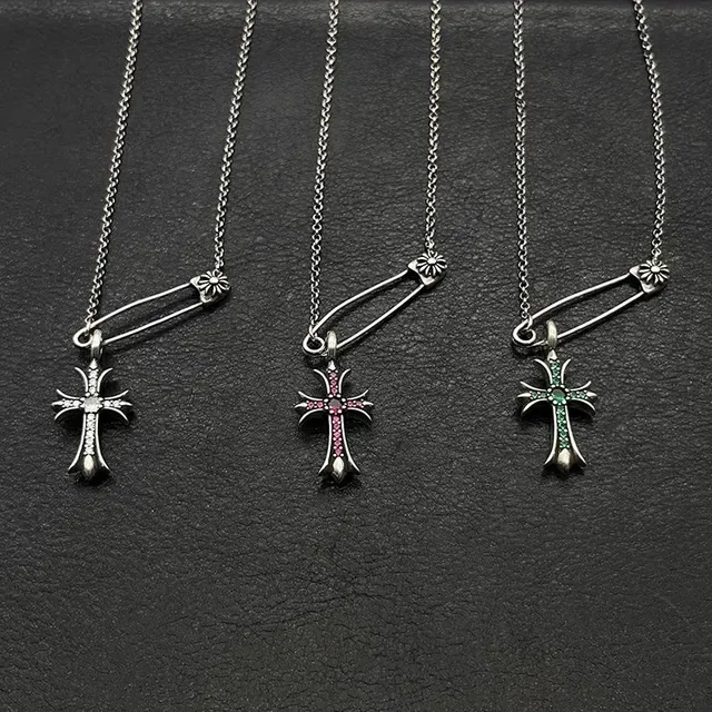 Chrome Hearts Safety Pin Cross Necklace 9