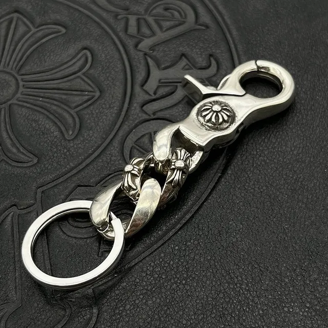 Chrome Hearts Bijoux en argent avec détail de médailon floral en métal poli 2