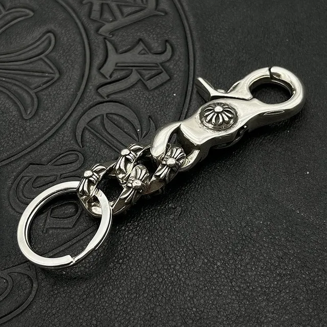 Chrome Hearts Bijoux en argent avec détail de médailon floral en métal poli 3