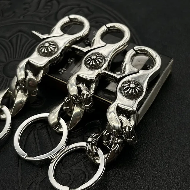 Chrome Hearts Bijoux en argent avec détail de médailon floral en métal poli 6