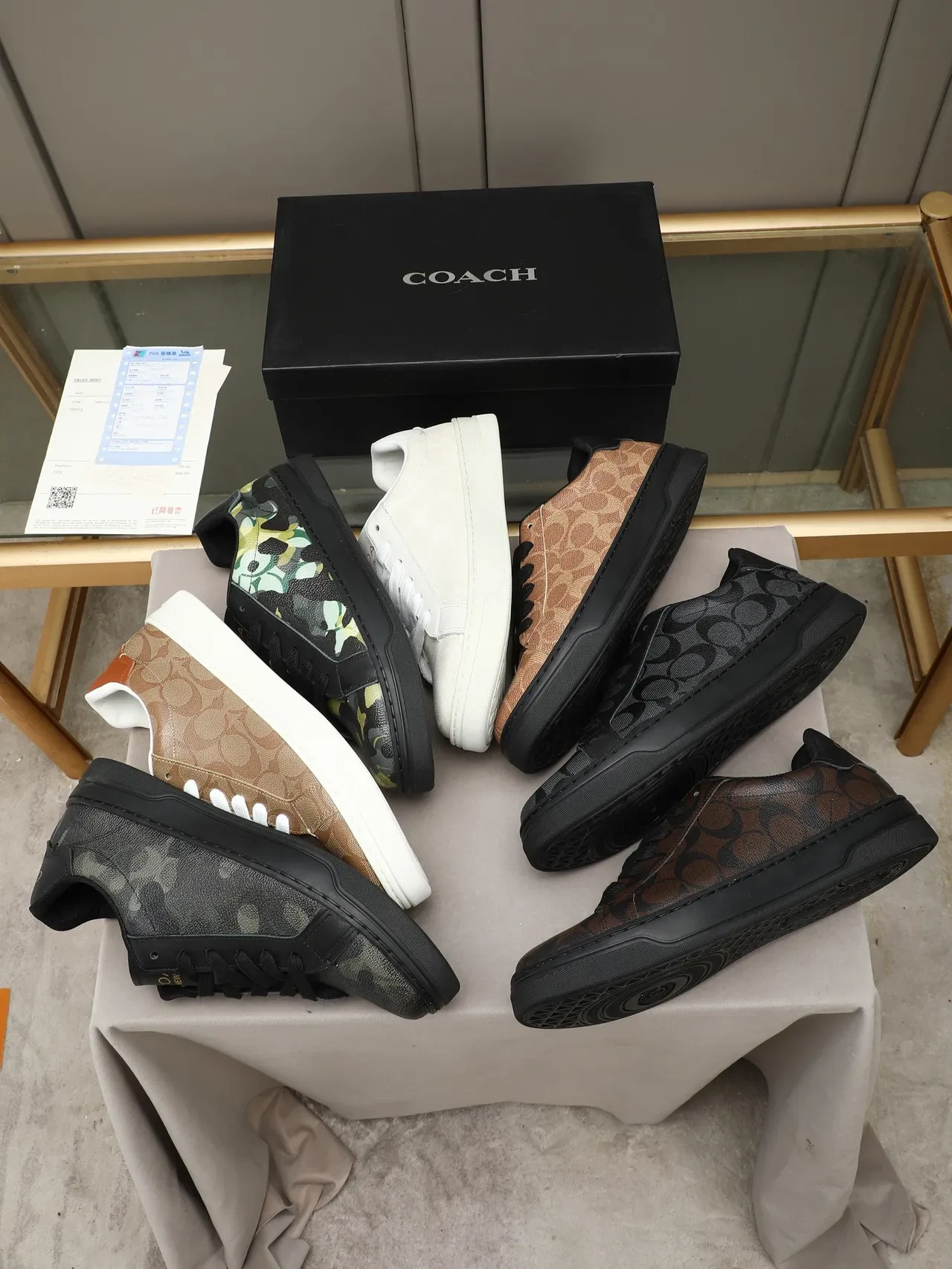 Coach Camouflage-Print Black Leather Lifestyle Sneakers 2