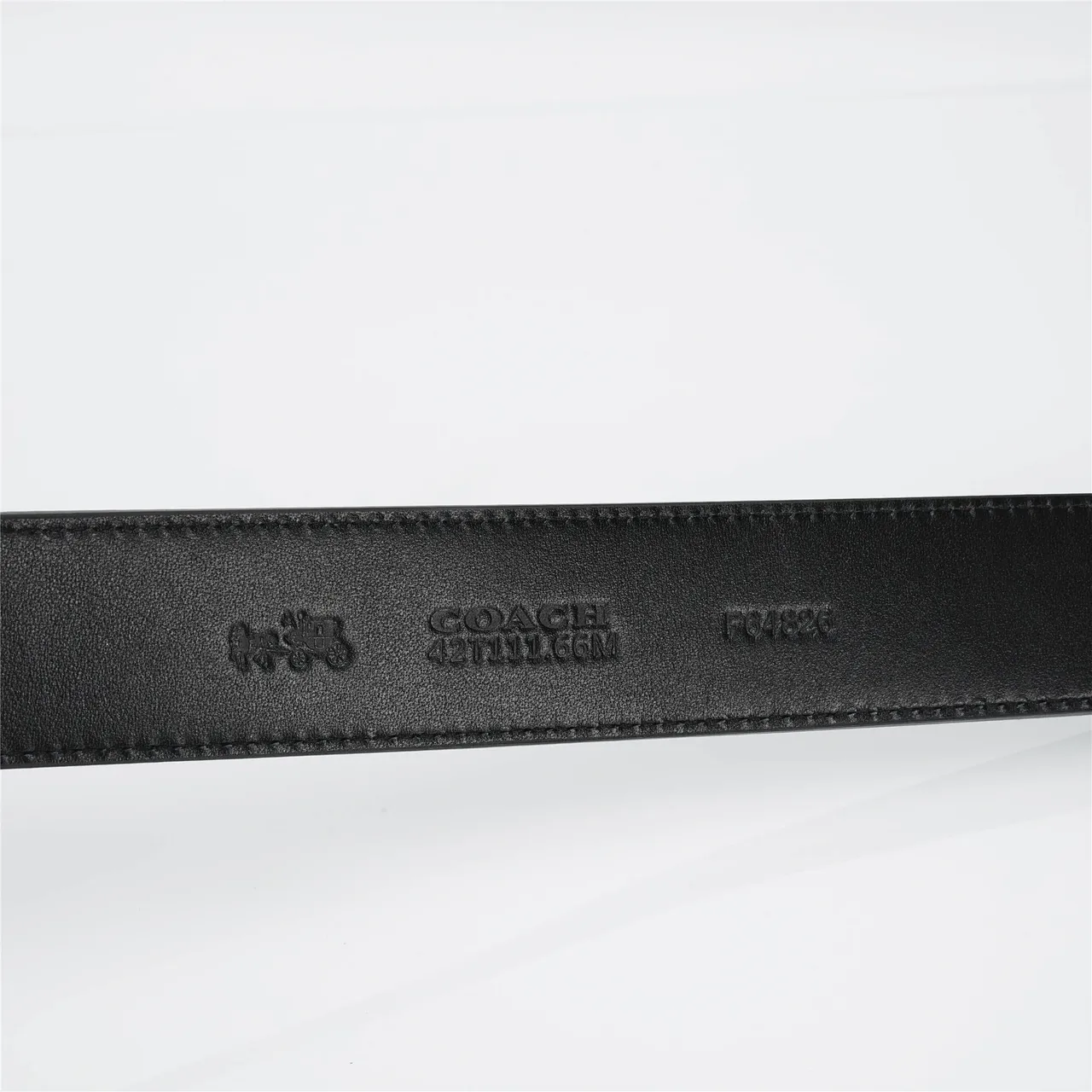 Coach Embossed Logo Turn-Lock Buckle Black Leather Belt 9