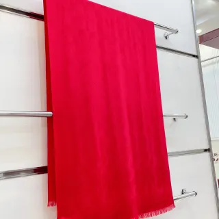 Coach Monogram Jacquard Red Silk Scarf