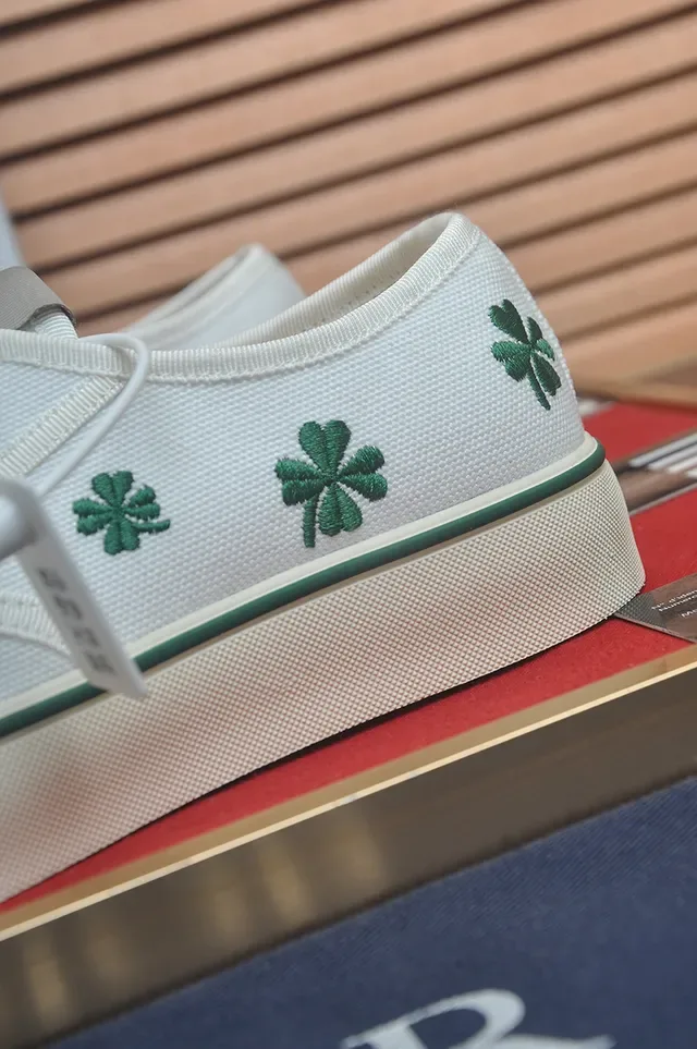 Converse Tênis Lifestyle Branco Verde Lona Bordado Com Tréboles 2