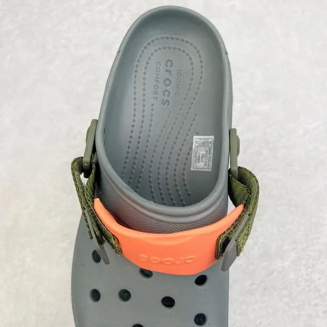 Crocs Echo Clog رمادي أخضر الجيش زيتي حزام Clog 6