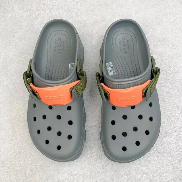 Crocs Echo Clog رمادي أخضر الجيش زيتي حزام Clog 9