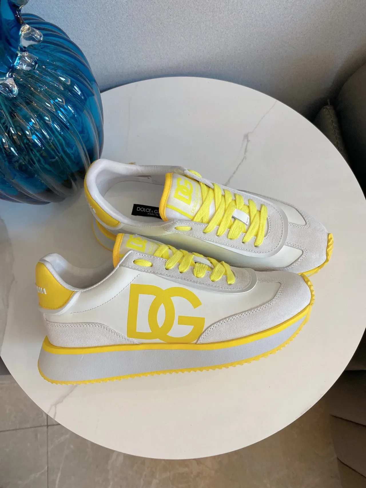 DC Shoes Pure Beige Yellow Low-Top Logo-Accented Sneakers 3