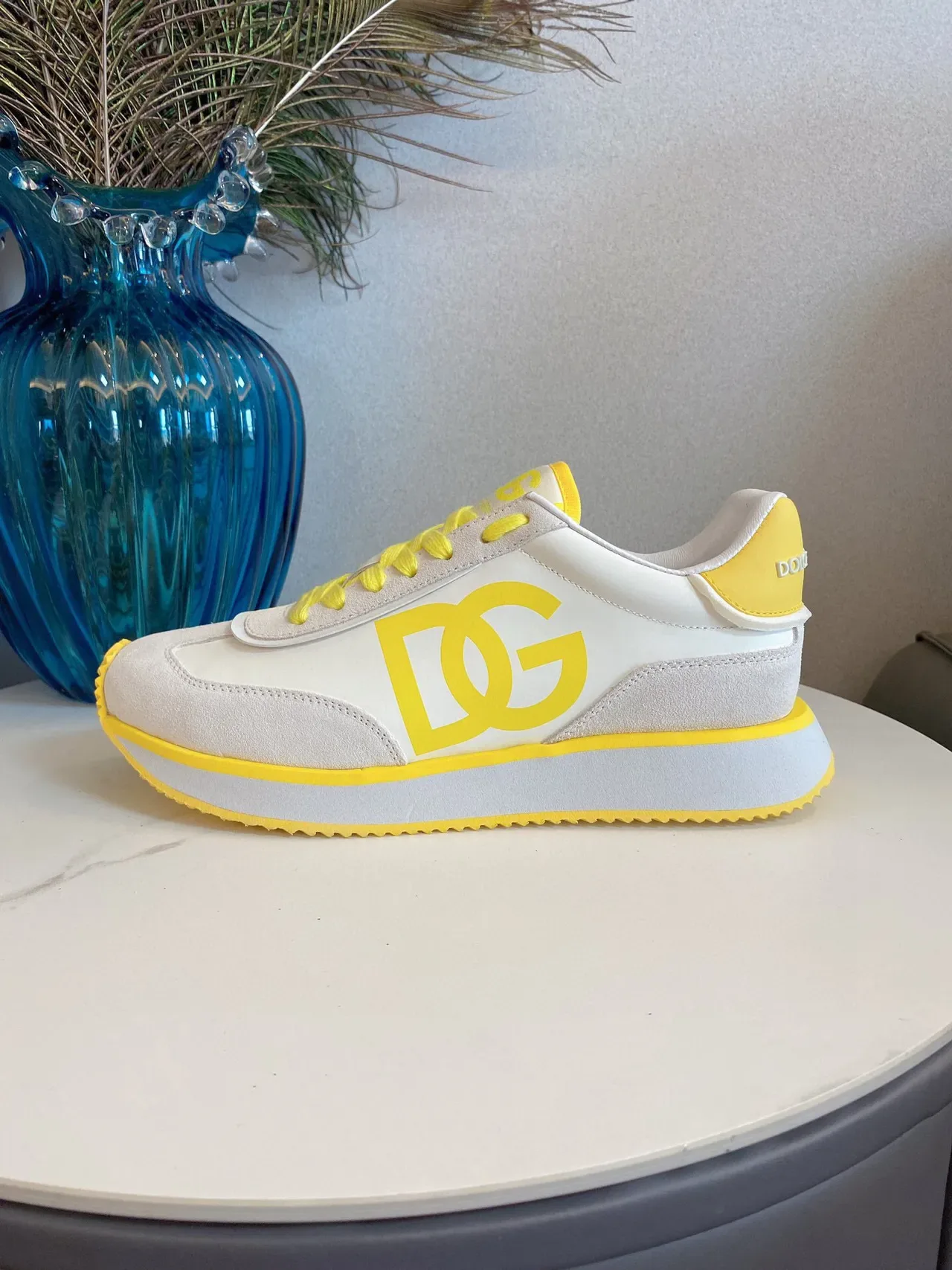 DC Shoes Pure Beige Yellow Low-Top Logo-Accented Sneakers 6