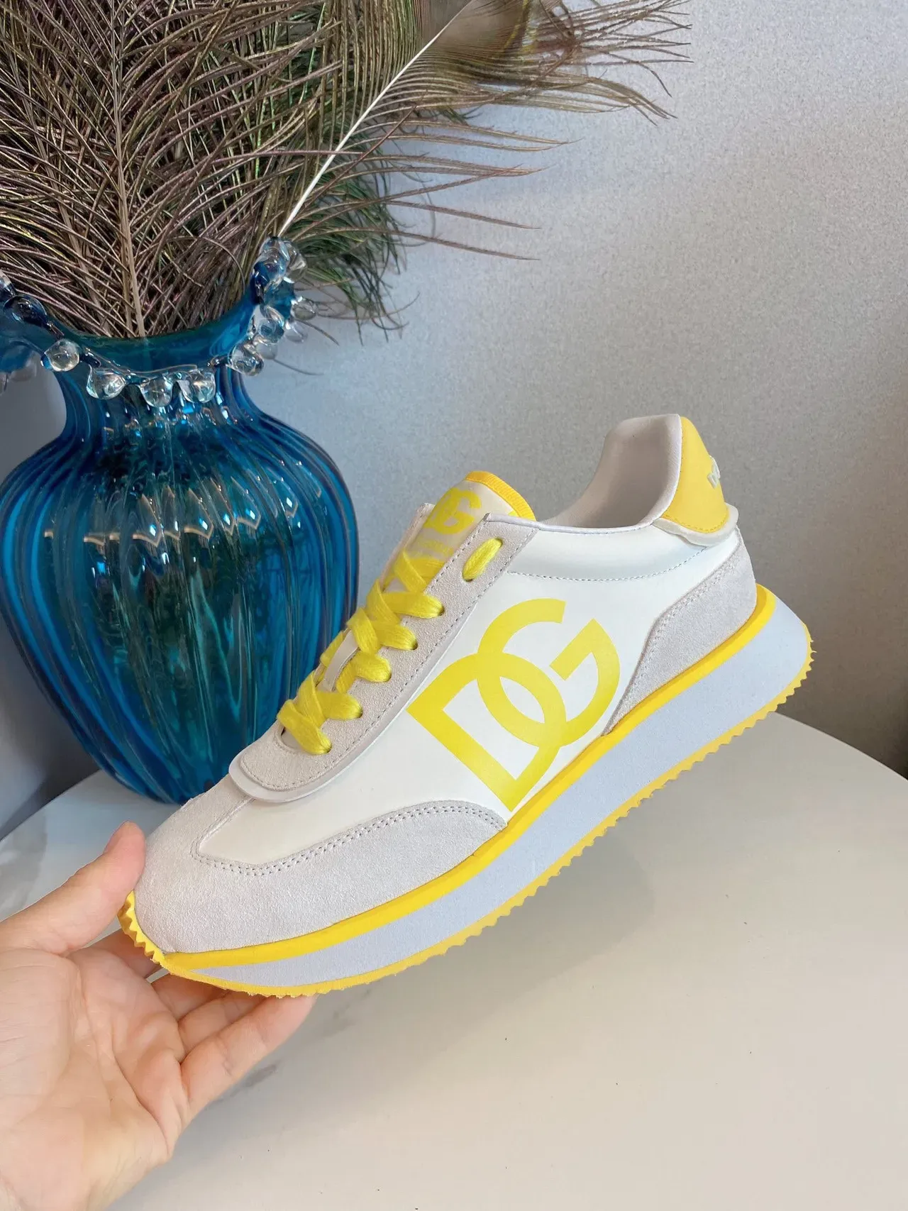 DC Shoes Pure Beige Yellow Low-Top Logo-Accented Sneakers 7