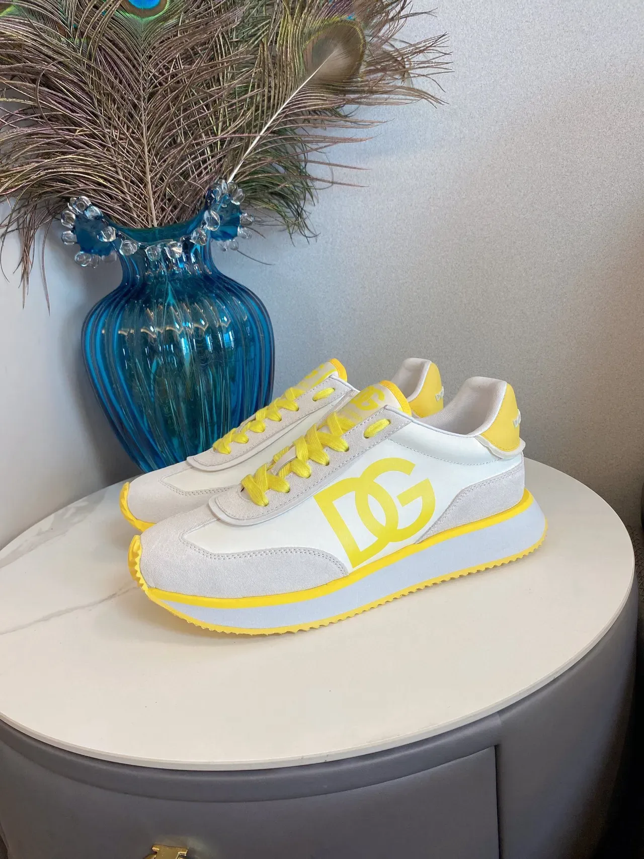 DC Shoes Pure Beige Yellow Low-Top Logo-Accented Sneakers 8