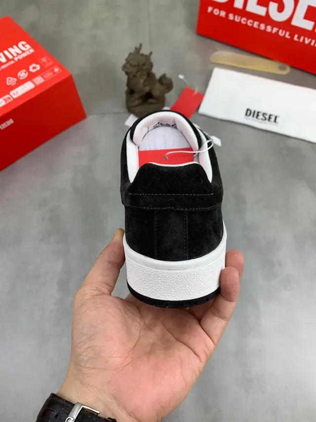 Diesel Black White Suede Upper Contrast Laces Lifestyle Sneakers 3