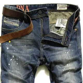 Diesel Darron Distressed Paint-Splatter Slim-Fit Jeans