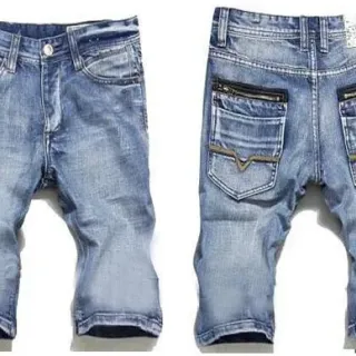 Diesel Medium-Wash Distressed Denim Shorts