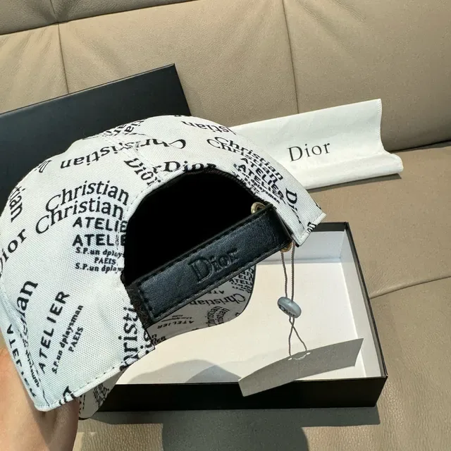 Dior All-Over Logo Print White Baseball Cap 4